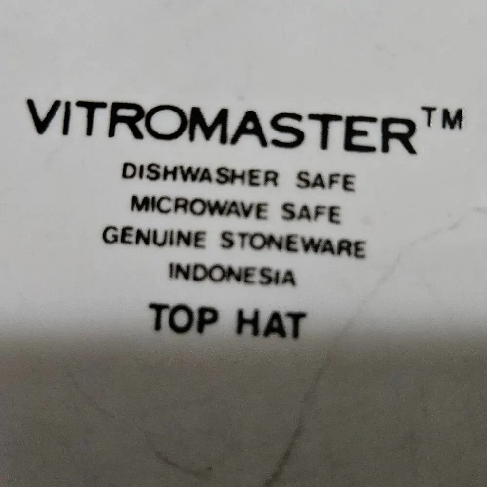 Vitromaster Top Hat Discontinued Soup Cereal Bowls Set of 4 White Stoneware 7